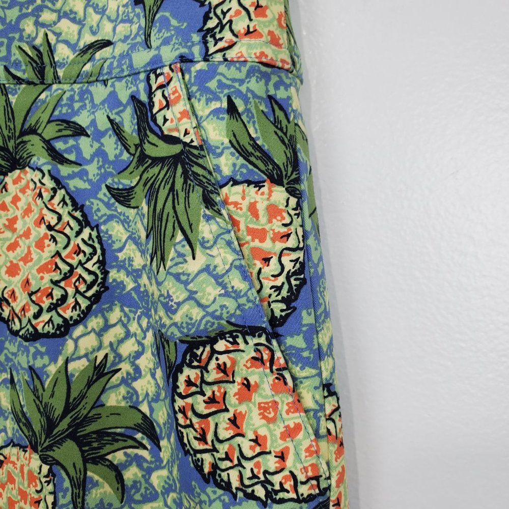 Talbots Factory Pineapple Pineapples Print Pencil Skirt With Pockets Size 12 - Picture 4 of 10